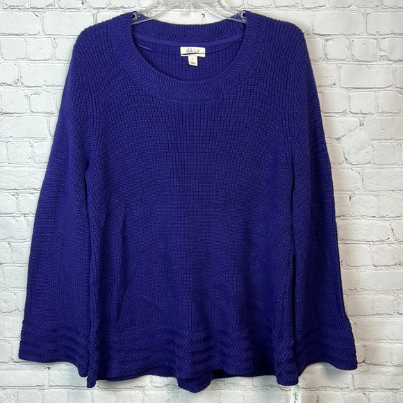 Style & Co Midnight Iris Boxy Bell Sleeve Sweater Size Large - Picture 2 of 5